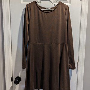 Brown Long Sleeve Dress